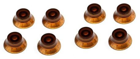 PartyKindom 8stücke Teiliges Knöpfe Für Effektpedale Austauschbare Verstärkungsregler Gitarre Und Bass Bernstein Robuste Acrylkonstruktion Für Langlebigen Einsatz Und Präzise