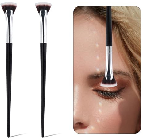 2pcs Mascara Brushes for Lashes, Flat Head Scalloped Lash Brush Fan Shaped Eyelash Brush Separator Eyelash Comb Makeup Tool for Upper Lower Eye Lash Brow for Eyebrows Eye Shadows for Girls