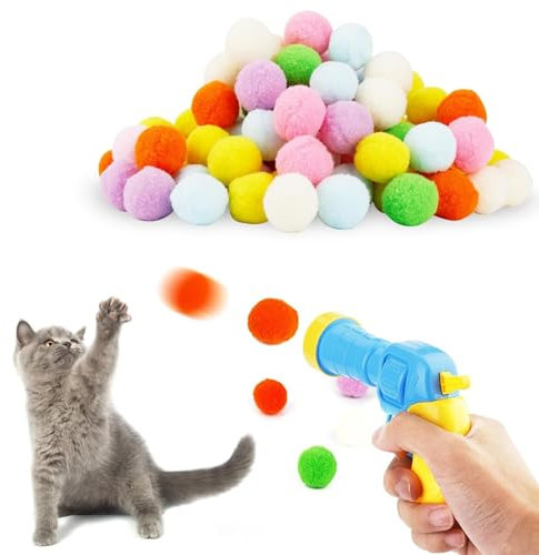 Jisrcha Katzenball, 100 Stück Katzenfilzbälle 3cm Filzbälle für Katzen, Pompon zum Basteln, Interaktives Katzenspielzeug für Katzen, Katzen im Innenbereich zum Fangen von Chase