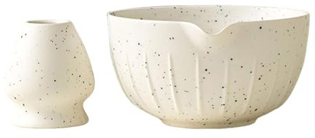 SiaBiced 2er Set Elegante Matcha Schalen für, Weiß