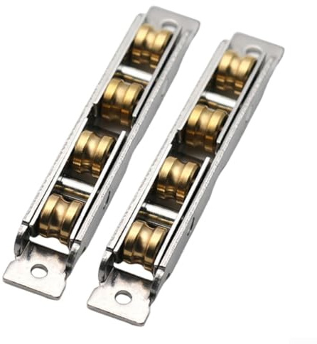 Eawfgtuw 2 Stück robuste Schiebetürrollen aus Edelstahl, leise Kugellager, Fensterrollen für Möbelbeschläge, Glastüren, Aluminiumfenster, 15–16 mm Rille, 14 mm Riemenscheiben (A)
