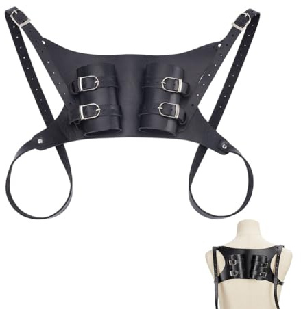 NBEADS Soporte para la Espalda de la Espada, Funda de Hombro Ajustable para Espada, Cinturón de Cuero con Doble Espalda para Espada Y Katana para Fiesta de Cosplay, Negro