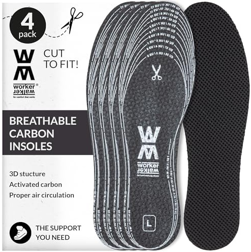 Suole per Scarpe da Uomo e Donna - Set di 4 Solette Spesse Super Active Pro per Scarpe e Stivali da Lavoro - Solette Comode e Traspiranti Worker Walker - 36 EUR - 46 EUR
