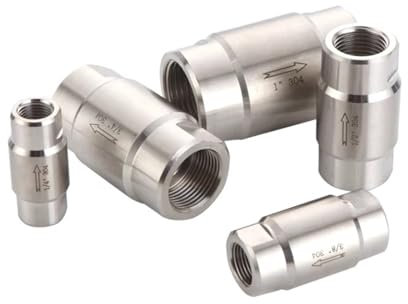 MEXEWORD Clapet Anti-Retour Haute température et Haute Pression, Filetage Interne BSP 1/8, 1/4, 3/8, 1/2, 3/4, 1, en Acier Inoxydable SS304, DN8, DN10, DN15, DN20, DN25, DN6(1/4)