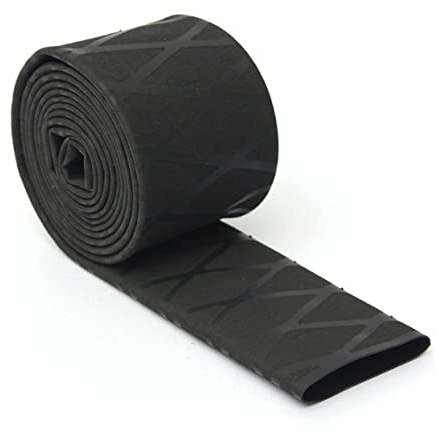 Tubo Termorretráctil Antideslizante Negro 100x2cm Plástico | Encoge Calor, Barrera Agua, Compatible Cañas y Raquetas, Uso en Pesca y Deporte