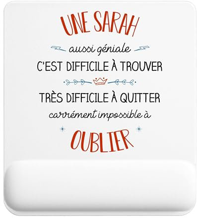 Planetee Tapis de Souris Une Sarah Aussi géniale | Accessoire Bureau Ergonomique - Idéal pour Anniversaire, Collègue, Secret Santa Noël, Fête des Pères et Fête des Mères