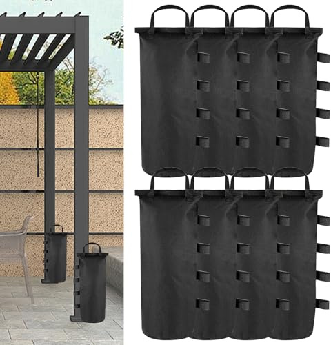 Gewichte für Pavillon - 8 Stück Sandsäcke 50x15cm Mit Fixierter Nagel - 800D Oxford Stoff Beschwerung für Pavillon, Garten, Strand, Zelt, Vordach, Outdoor, Patio