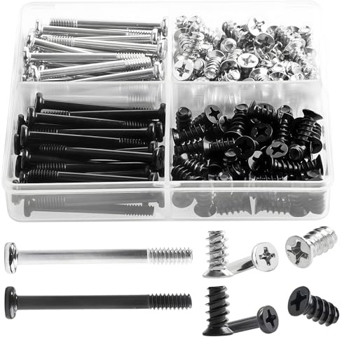 Zmbroll Case Fan Long Short Screws 160Pcs Long and Short Screw (#6-32x35mm, M5x10mm) PC Computer Chassis Fan Components Radiator Fan Cooling Fan Mount Screws Set Black and Silver