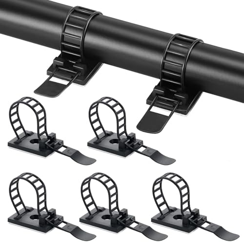 lomdung 60 Stück Kabelbinder und Kabelclips mit Klebehalterung, Kabelbinder Selbstklebend, Klemmen Organizer mit starkem Klebeband, für Zuhause Büro und Werkstatt