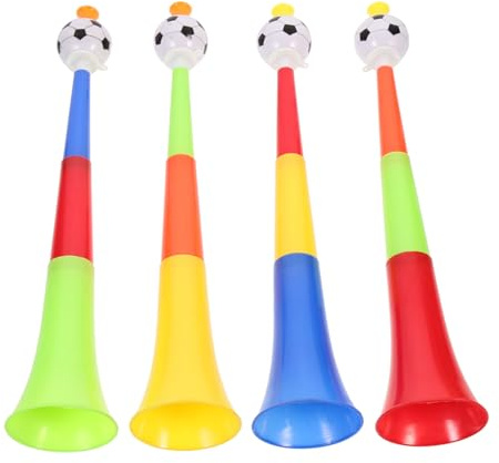 Hohopeti 4 Piezas Bocinas de Plástico para Animar Partidos de Fútbol Trompetas Resistentes y Coloridas para Eventos Deportivos y Fiestas Temáticas Color Aleatorio