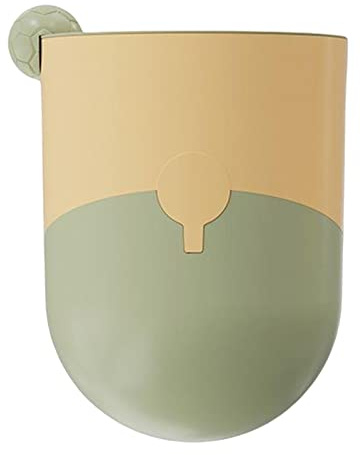 perfk Cubo de basura redondo 8L Bicolor, contenedor de basura multiusos duradero, papelera para oficina, sala de estar, cocina, baño, dormitorio, AMARILLO