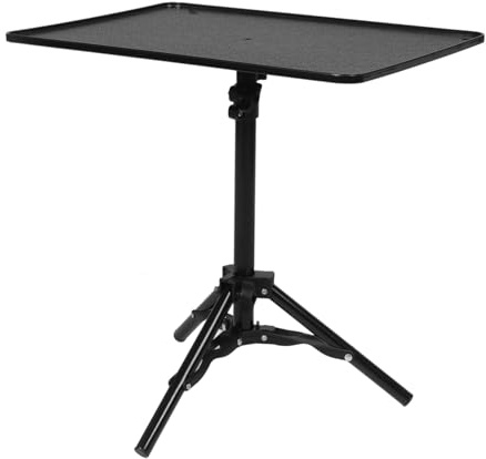 CATIEBYE Adjustable Projector Tripod Stand with Laptop Shelf Compact Space-Saving Portable Holder for Bedside Table and Desk Presentations Easy Setup and Lightweight Design
