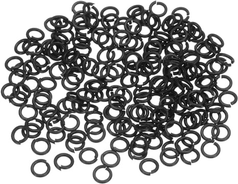 QUARKZMAN 200pcs Arandela Seguridad Partida M3 Arandela Resorte Negra | Acero Inoxidable 304