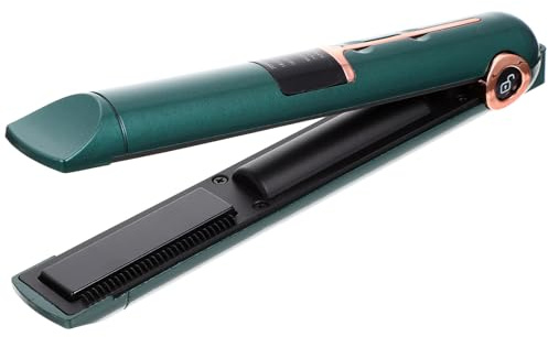 Générique Lisseur à Cheveux et Baguette à Friser sans Fil Taille Compacte Fonction pour Filles et Femmes Usage Voyage Outil Coiffure Portable Vert Foncé
