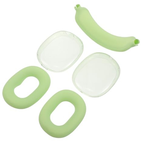 Hemobllo Set 3 Custodie Protettive per Cuffie Over-ear, Copri Auricolari in Tpu Trasparente Verde, Protezione Completa Archetto e Padiglioni, Accessori Leggeri e Resistenti per Uso