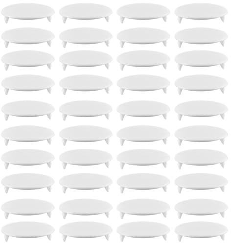 Gaomumu 40PCS Plastic Hole Plug Cover, 35MM White Hinge Hole Caps, Plastic Round Holes Fillers for Tables, Chairs, Stools & Various Furniture.