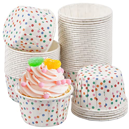 50 Stück Papier Kuchen Formen, Cupcake Formen, Papierförmchen für Muffins, Cupcake Formen Papier, Cupcake Backbecher für Einweihungsparty (Weiß)