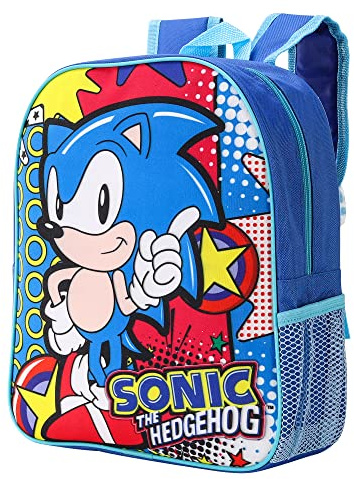 Sonic the Hedgehog Kids Childrens Backpack School Rucksack Travel Bag Boys Girls with side mesh pocket Boys Girls Multicolour