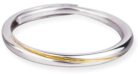 AMDXD 925er Silber Ringe Damen und Herren, Goldene Schnitt Dünn Freundschaftsringe Damen, Silber Ringe Herren