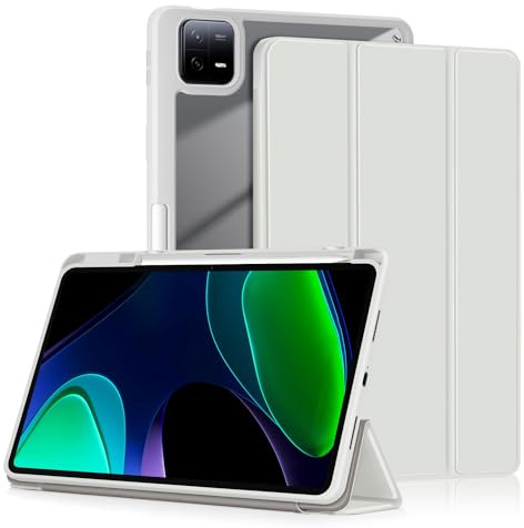 Yiernuo Funda para Xiaomi Mi Pad 6/Mi Pad 6 Pro 11 Pulgadas 2023 Tablet,Folio Translúcido Carcasa con Soporte Función y Auto-Sueño/Estela,Gris