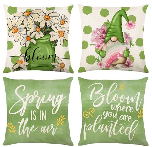 4 Piezas Impermeables Funda de Cojines, Cojines de Sofá con Relleno Incluido - Fundas de Cojines con Estilo, Decoración de Jardín Exterior, Camas, y Sofás