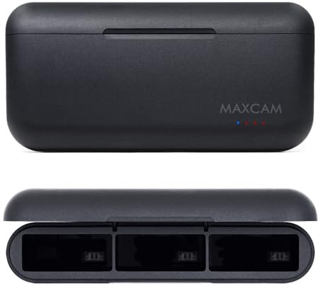 MAXCAM Power Triple Battery Charger for GoPro HERO 13 Enduro Battery Black