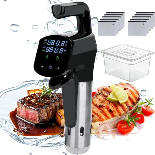 Sous Vide Precision Cooker, Sous Vide Machine Kit With Extractor Pump, Sealed Bag, Clip, Led Temperature and Time Display Control, Stainless Steel Precision Cooker Thermal Immersion Circulator white