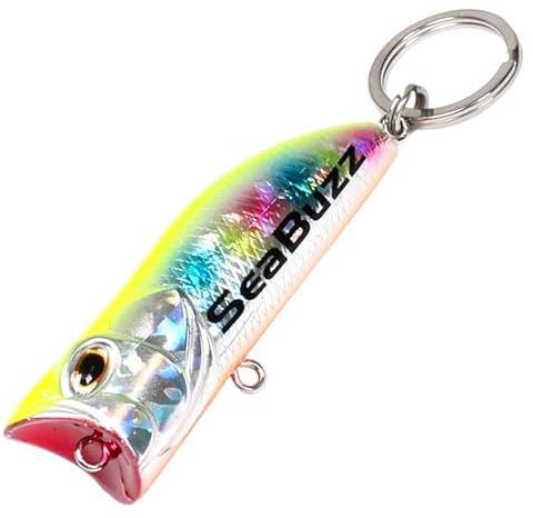 SeaBuzz Fisk nyckelring 6 cm – fiskhänge – nyckelring för nyckel – fiskar lyckobringare – fiskpresent för män – nyckelorganiserare – Lucky Charms nyckelring – fisketillbehör, mönstrad, 6 cm
