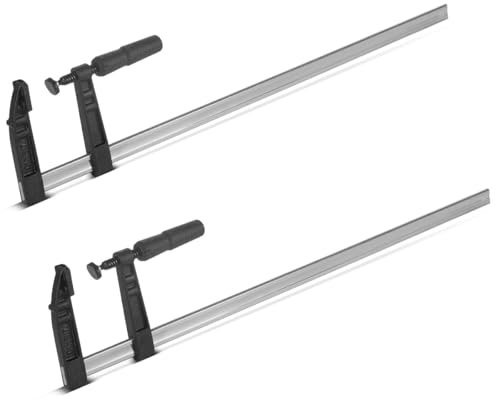 STAHLWERK Schraubzwinge 120x800 mm 2er Set | kraftvolle Klemmzwinge aus Stahl und Kunststoff | F-Zwinge zum Fixieren von Werkstücken |stabile Zwinge mit Spannweite 800 mm, Spanntiefe 120 mm