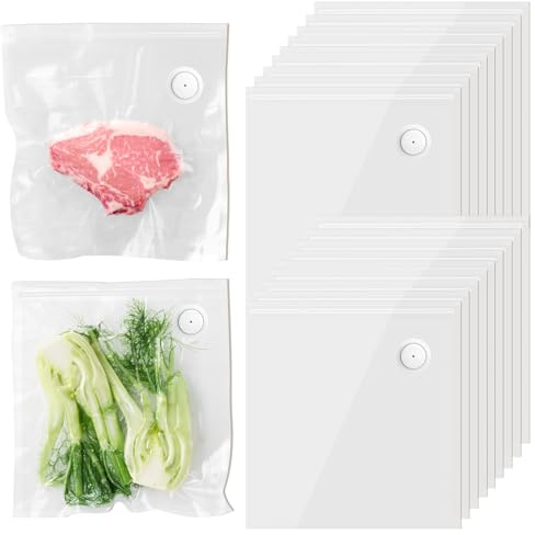 Kssvzz Sacs de Mise sous Vide 20 Sachets 26 * 28 cm pour Mini Machine Sous Vide, Sacs à Faire de Congélation pour la Conservation des Aliments, Sans BPA