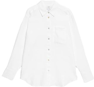 Marks & Spencer Camicia Oversize in Puro Lino Stile Girlfriend (Bianca|42) da Donna Bianco 42