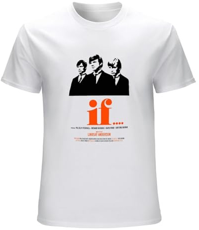 HANXI If Film Cinema Drama Thriller Sci FI Lindsay Anderson Malcolm Mcdowell Unisex T Vintage Gift Men Girls Unisex T-Shirt White XXL
