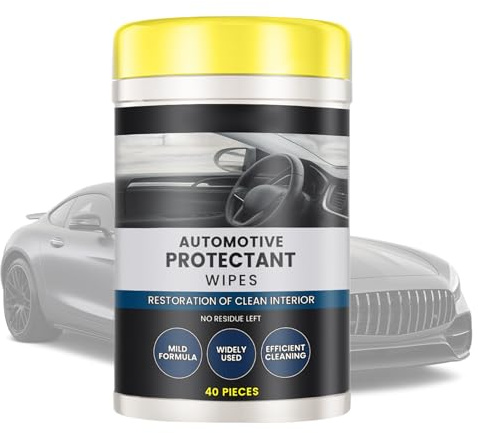 Lingettes pour Cuir de Voiture - 40 Unités Accessoires Polyvalents de Détail Rapide | Nettoyant pour Cuir Automobile - Pour la Voiture le Cabriolet Sous le Siège le Toit le Plafond le Tableau le Pneu