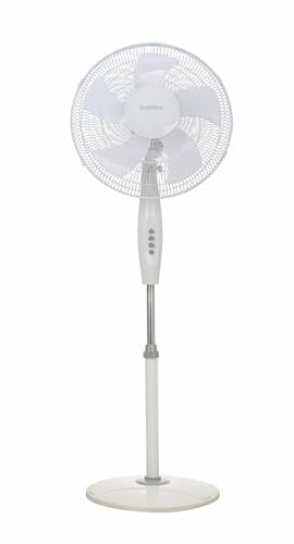 Bastilipo Tenerife Ventilador de Pie Redondo, 50 W, Plástico, 3 Velocidades, Blanco