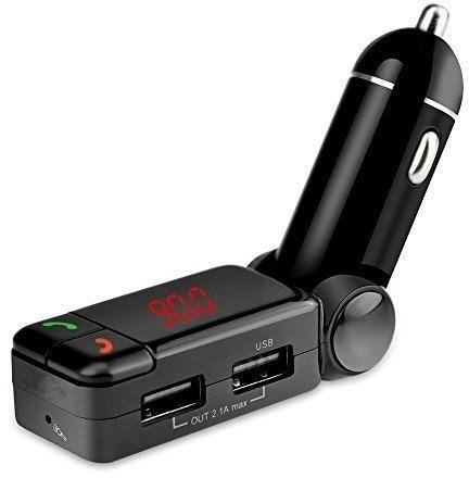 MMOBIEL - Kit de Manos Libres Bluetooth inalámbrico + transmisor de Radio FM + Cargador múltiple 2 Puertos USB 5 V/2 A