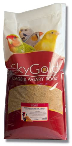 SkyGold Popular Foreign Finch Food 20kg - Finch Seed Mix, Balanced & Healthy Cage & Aviary Bird Food