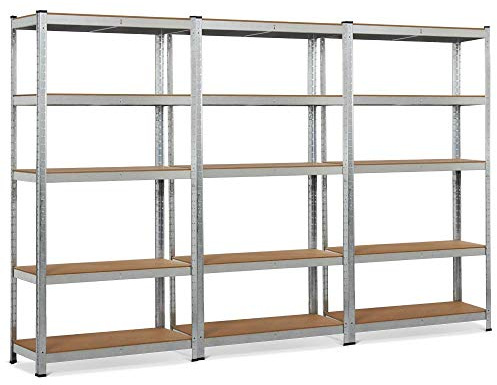 Yaheetech 3X Schwerlastregal 180x90x40 cm, Steckregal 5 MDF-Platten, Kellerregal Werkstattregal Lagerregal Garagenregal 875kg