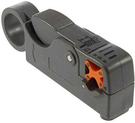 Automatic Cable Stripper Coaxial Coax Strip Tool - Aerial Satellite RG6 58/59/62 WF100 CT100 (Grey Multi Function)