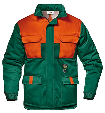 Sir Safety System MC5014SB52 Schnittschutz-Jacke, Klasse 1-180°, Dunkelgrün/Warnschutz-orange, Größe 52