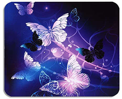 AOKSUNOVA Mauspad Klein Mousepad mit Motiv Schmetterling 24 x 20 cm | Platzsparendes Design, Angenehme Oberfläche, Komfortable Nutzung und Geeignet für Büro, Reisen Sowie Kleine Schreibtische
