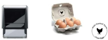 Round 40mm Personalised Egg Box Stamp - Black Ink