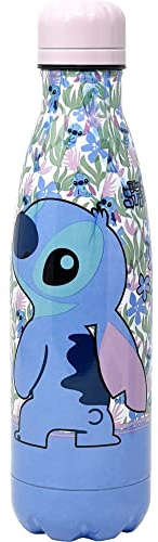 CARTOON Termosflaska i rostfritt stål med flip-lock, termosflaska i rostfritt stål för barn, 500 ml (Stitch, rosa)