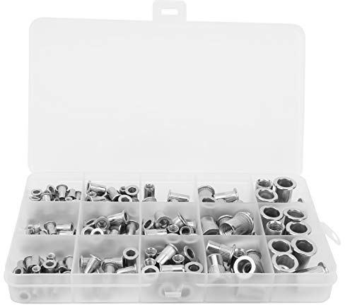 Insert Nut, Rivet Nut, Boîte en Acier Inoxydable Vertical Grain Rivet Insert Nut Set 150PCS M3 M4 M5 M6 M8, Nut, Rivet Nuts