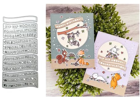 Sredwtk Banner Grüße Stanzschablonen Cutting Dies Geburtstag Weihnachten Papierbasteln Schablonen für Scrapbooking, Fotoalbum, Karte, Papier Dekoration, Geschenk