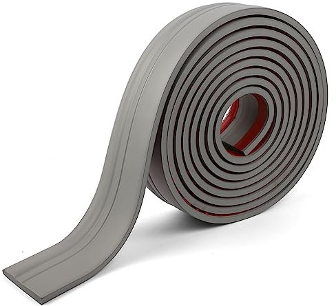 Flexible Baseboard Molding Trim 4 Inch x 16.4 Feet Self-Adhesive Vinyl Wall Base, Flexible Caulk and Trim Strips for Floor Wall Base Cove and More