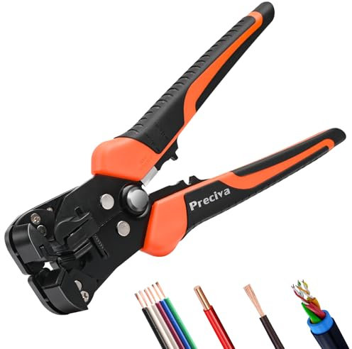 Wire Stripper, Preciva Automatic CableStripper and Cutter Tool Electrical for 0.2-6mm² Wires, Self Adjustable Electrican Wire Crimping Toolkit
