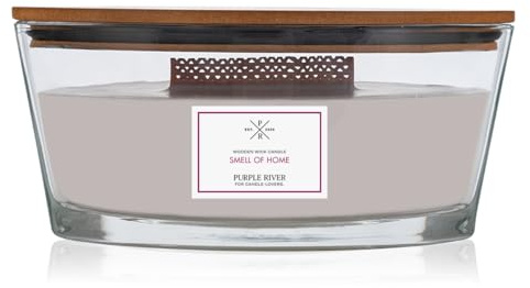 Purple River Candle Duftkerze im Glas mit Deckel | Smell of Home | Duftkerze Frisch | Duftkerze Holzdocht | Kerze im Glas | Raumduft für Zuhause