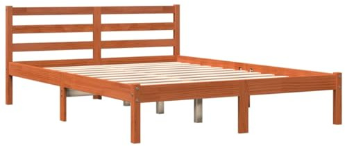 vidaXL Bed Frame without Mattress Wax Brown 120x190 cm Small Double Solid