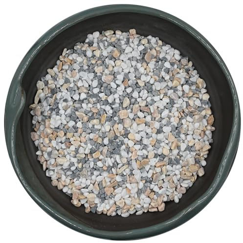 Gravier gris mélangé de 11,3 kg, galets naturels pour plantes grasses et cactus, galets pour plantes d'intérieur, paillage de jardin naturel, pour plantes d'intérieur, pour gravier d'aquarium, pour