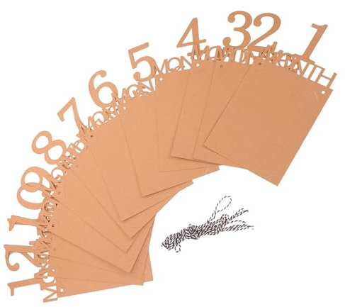 HONMEET Foto-banner-set Zum 1 Geburtstag Des Babys Vintage-stil Dekoration Für 12 Monate Einfach Zu Verwendende Foto-wimpelkette Wanddekoration